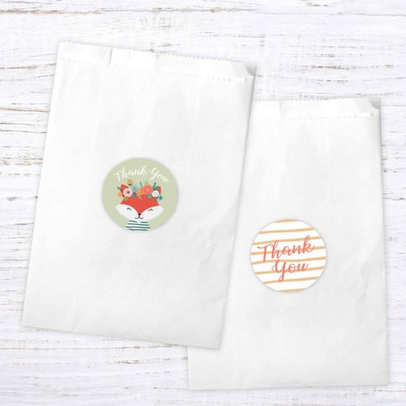 500 boho chic animals thank you wafer stickers - Picture 2 of 7